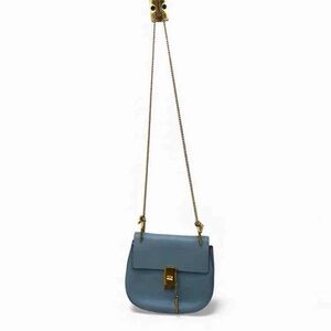 Chloe Blue Crossbody Bag with Gold Chain